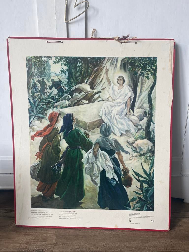 Oude Bijbelplaat - Bellarminus - Jezus is verrezen, Ophalen of Verzenden, Overige thema's
