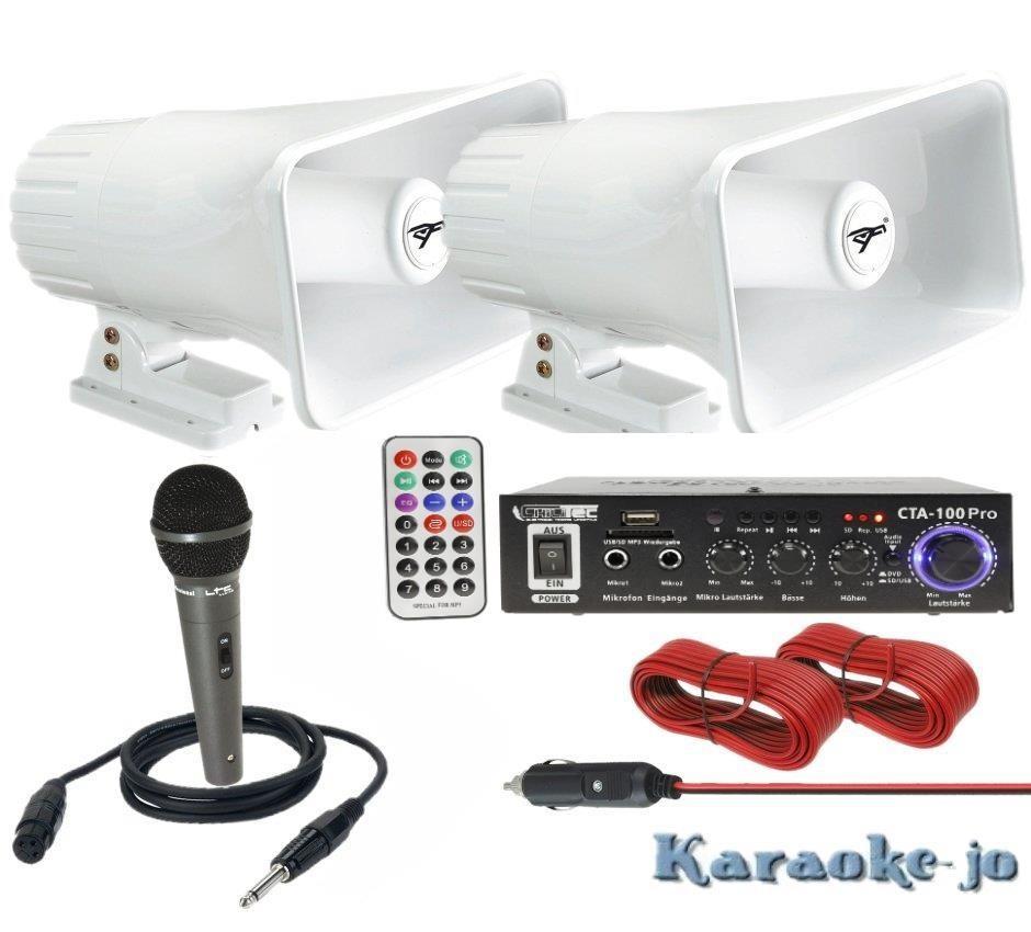 Complete 12 Volt omroep installatie voor op de Auto E-P110, Auto diversen, Autospeakers, Nieuw, Ophalen of Verzenden