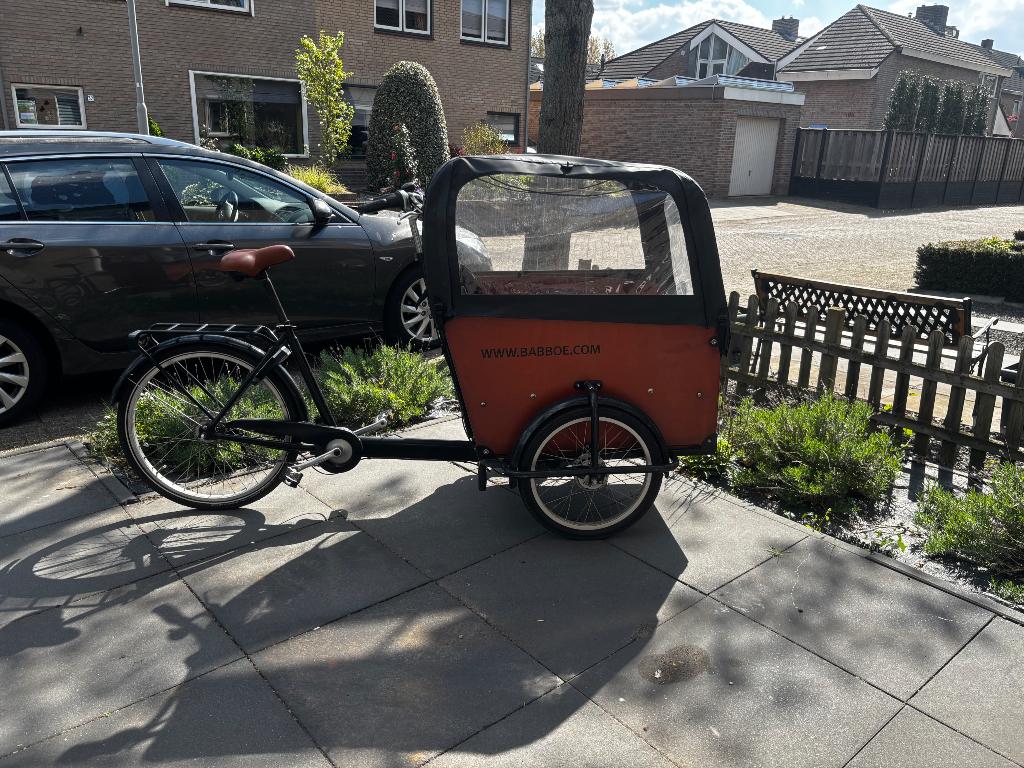 Babboe bakfiets, Fietsen en Brommers, Fietsen | Bakfietsen, 4 kinderen of meer, Gebruikt, Huif, Ophalen