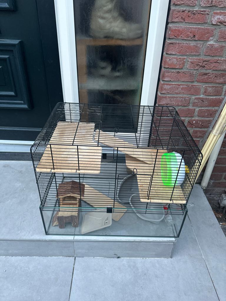Hamster hok met accessoires, Dieren en Toebehoren, Minder dan 60 cm, Minder dan 75 cm, Ophalen of Verzenden, Zo goed als nieuw