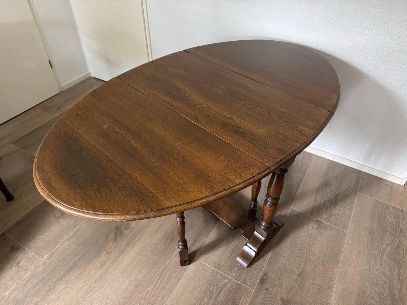 Antieke eikenhouten gateleg tafel, inklapbaar, Antiek en Kunst, Ophalen