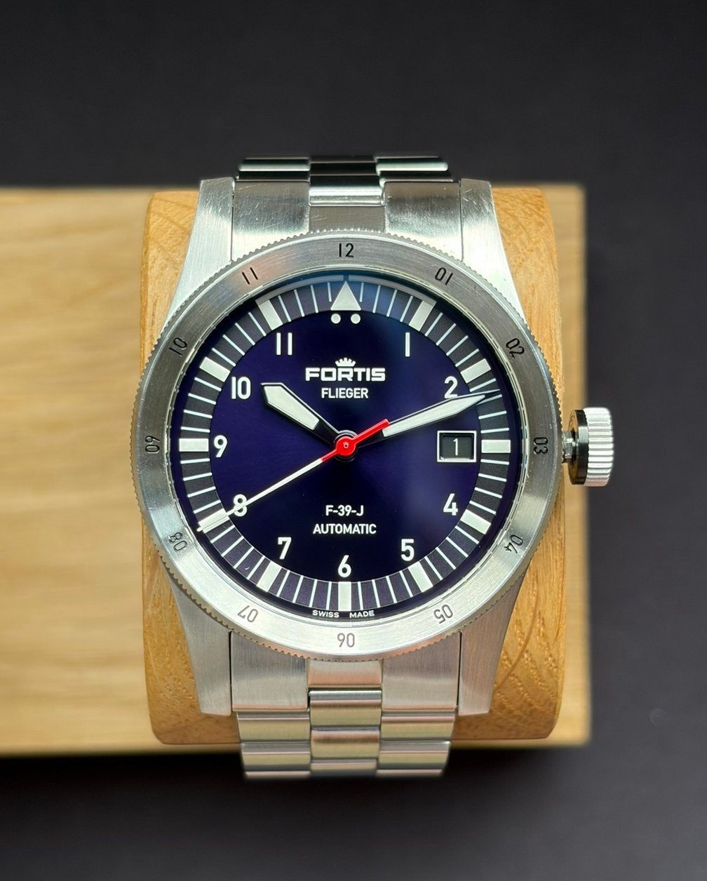 Fortis Flieger F-39 / F-39-J Limited, Sieraden, Tassen en Uiterlijk, Horloges | Heren, Overige merken, Staal, Gebruikt, Staal