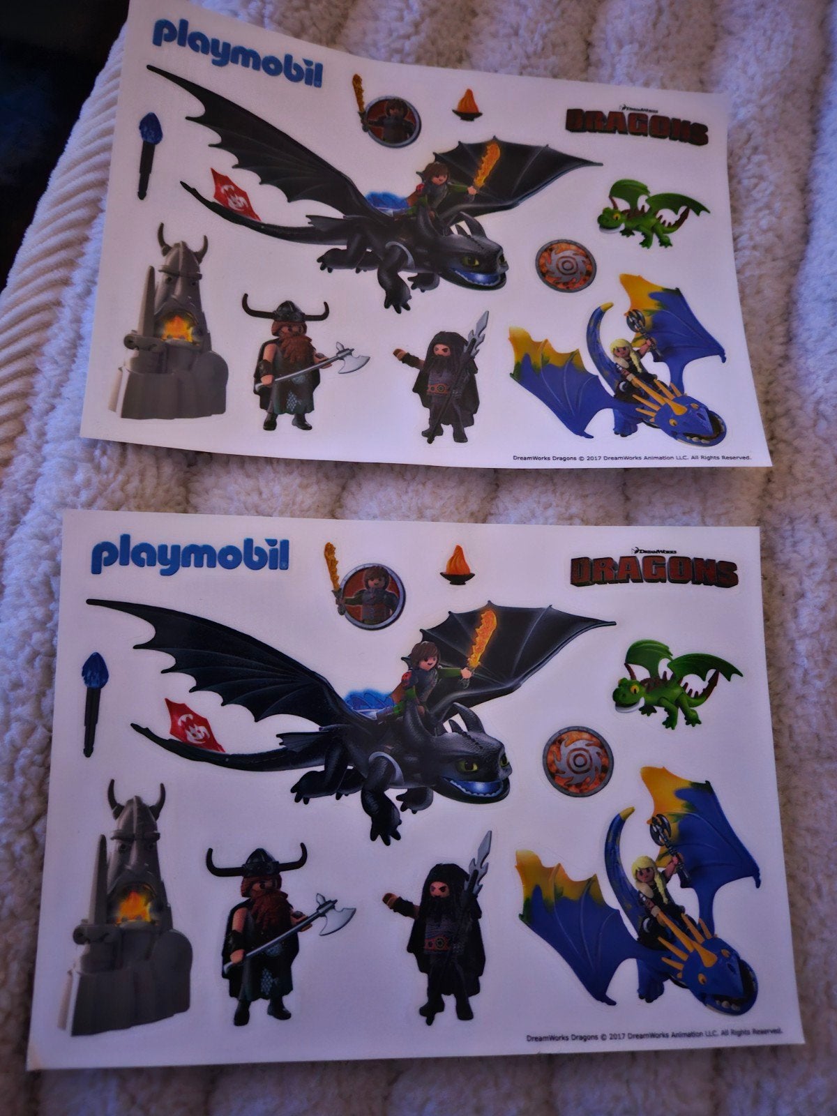 Playmobil Dragons stickers (2 vellen), Kinderen en Baby's, Speelgoed | Playmobil, Ophalen of Verzenden, Nieuw, Los playmobil