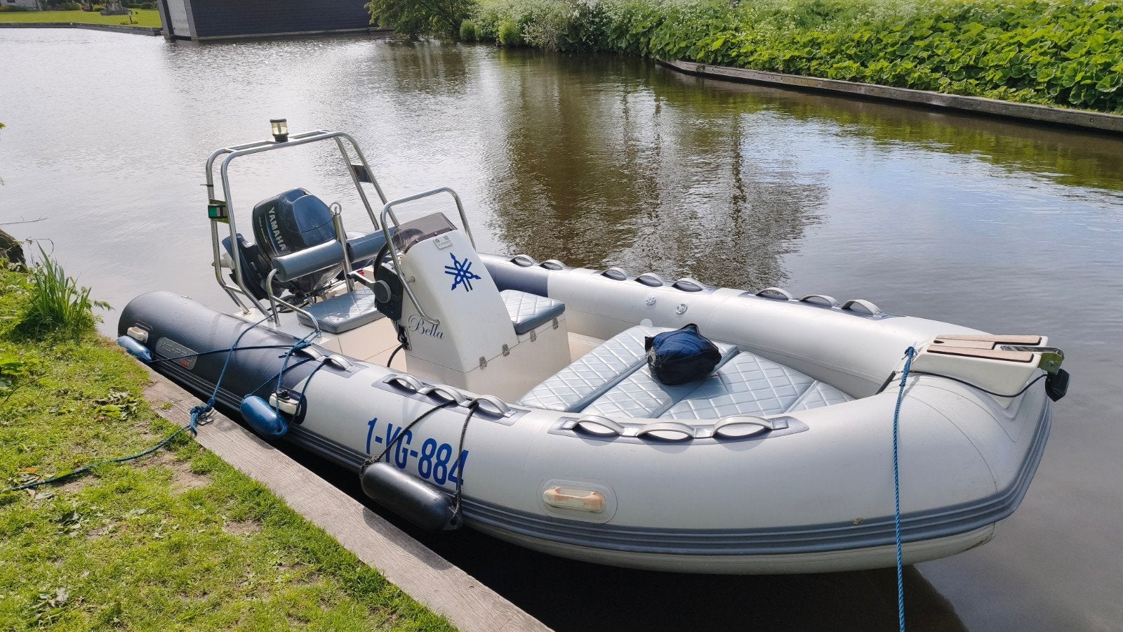 RIB XC-PRO 480 - YAMAHA 60PK 4TAKT - MARLIN TRAILER, Watersport en Boten, Rubberboten, 60 pk, Zo goed als nieuw, 2 m, Peddels