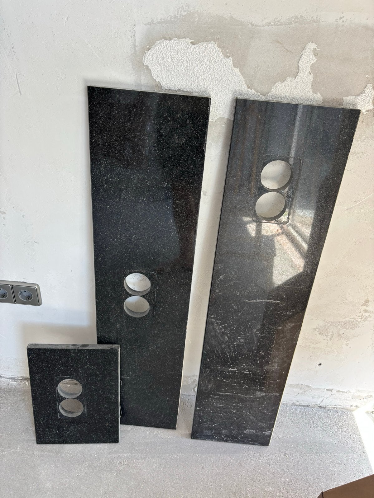 Natuursteen platen zwart - diverse afmetingen, Ophalen, 60 cm of meer, Gebruikt, Graniet