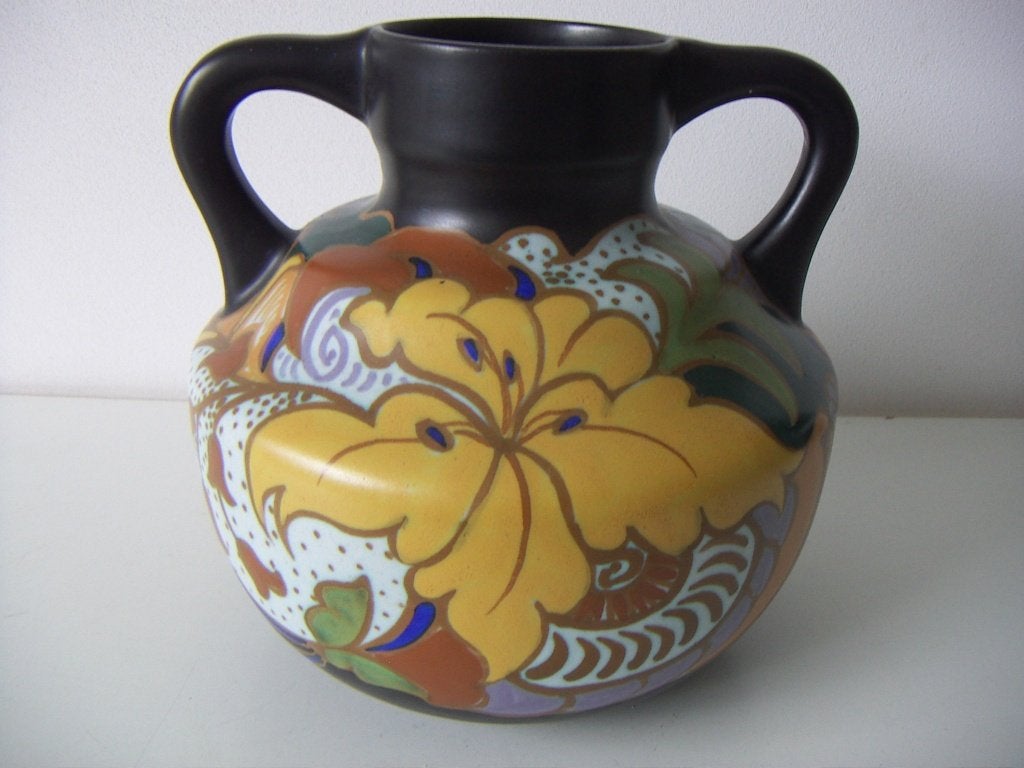 Eskaf Huizen plateel keramiek vaas jr.1926-1930., Ophalen of Verzenden