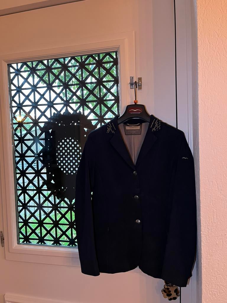 Mooi animo kinder wedstrijdjasje blauw, Dieren en Toebehoren, Paardrijkleding, Ophalen of Verzenden, Zo goed als nieuw, Dressuur