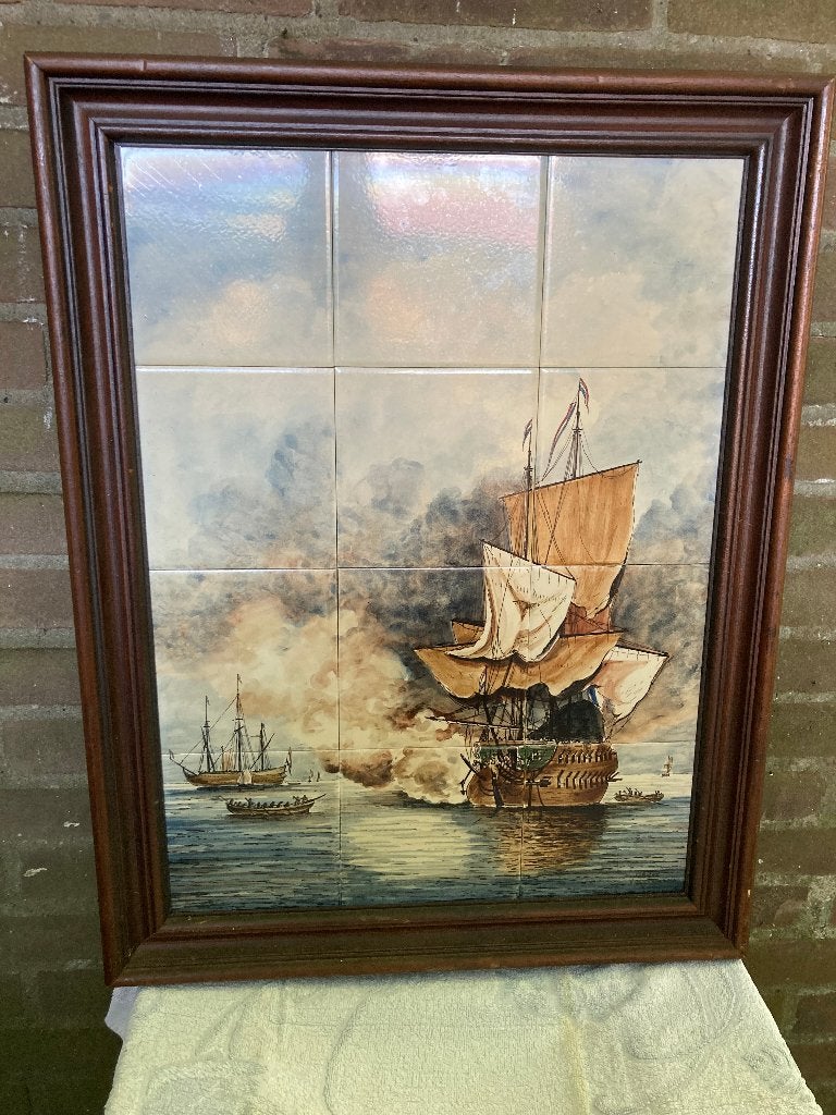 12-pas tegeltableau, Antiek en Kunst, Antiek | Wandborden en Tegels, Ophalen of Verzenden