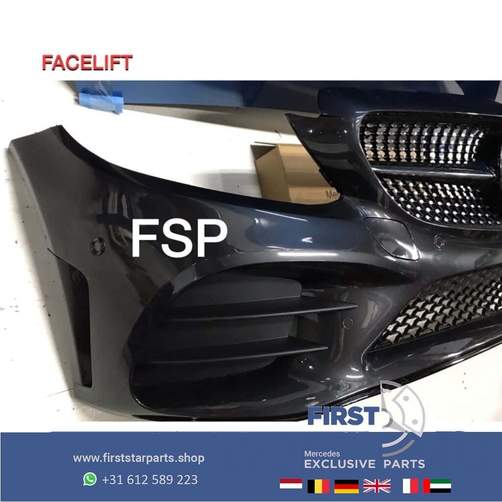 W205 Facelift AMG Voorbumper compleet Mercedes C Klasse 2019, Auto-onderdelen, Gebruikt, -, Voor, Ophalen of Verzenden