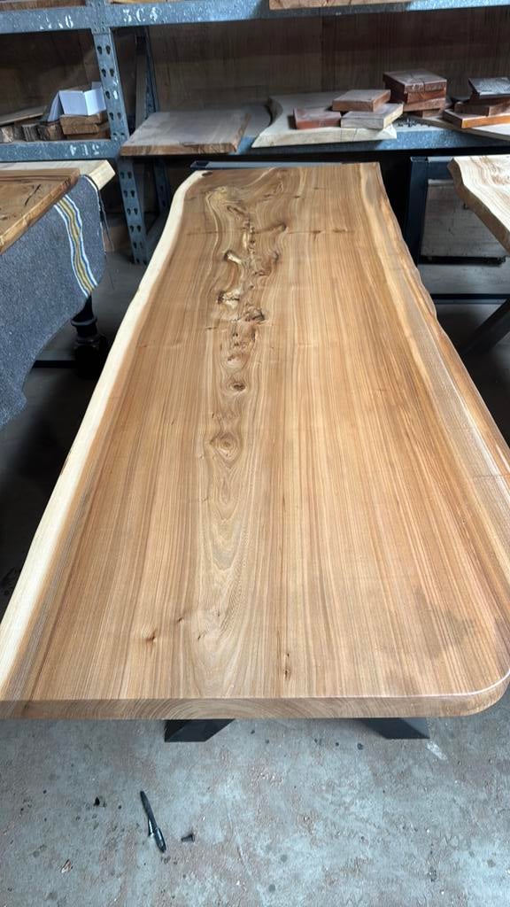 Boomstam tafels eiken iepen padoek etc, Ophalen, Minder dan 25 mm, Zo goed als nieuw, Plank