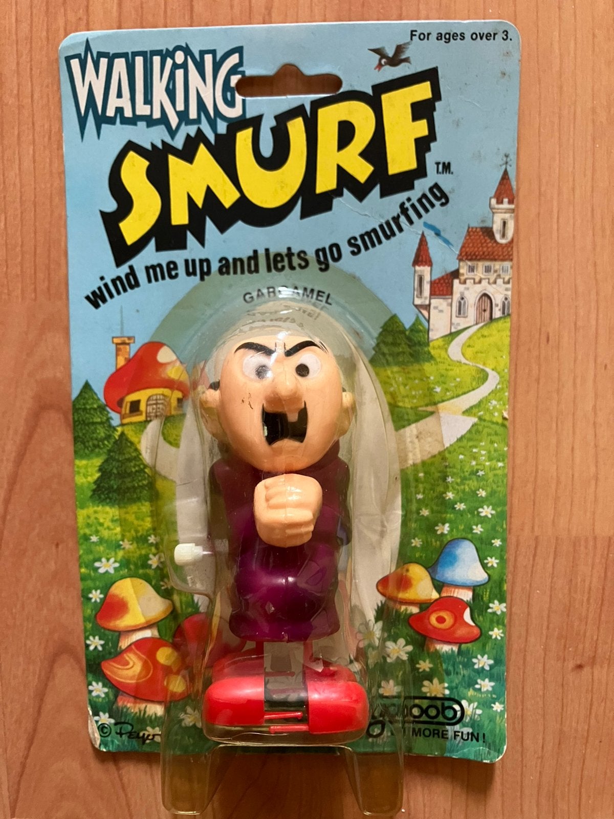 Vintage Smurf Gargamel ongeopende doos 1980s walking, Verzamelen, Verzenden, Zo goed als nieuw