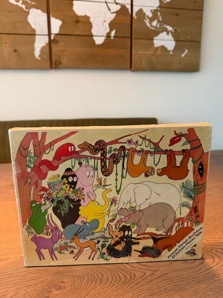 Vintage Barbapapa legpuzzel 63 stukjes (1974), Ophalen of Verzenden, 10 tot 50 stukjes, Zo goed als nieuw, 4 tot 6 jaar