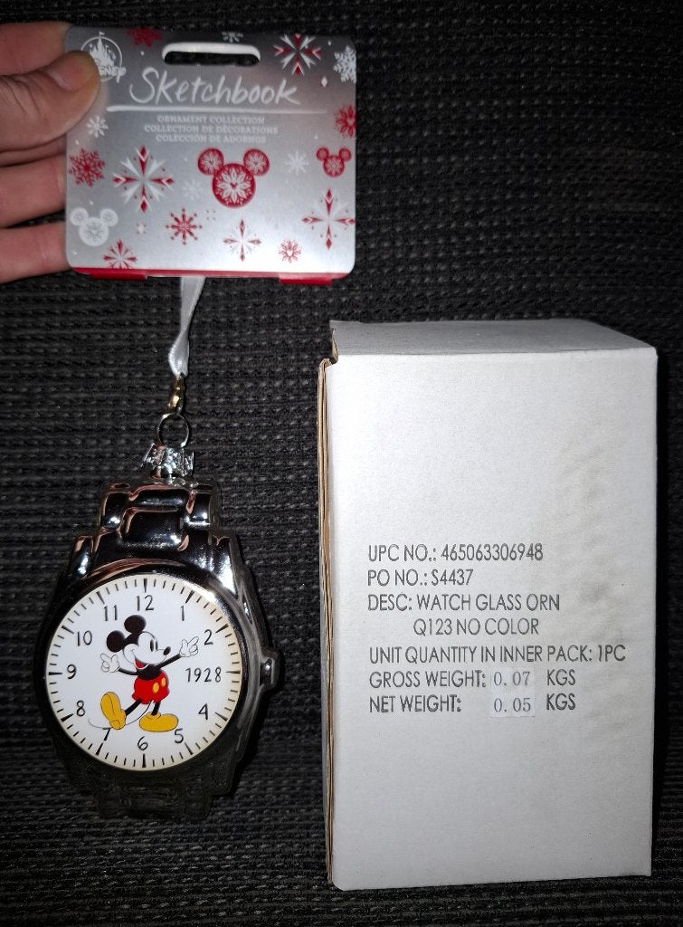 Disney glass watch sketsbook ornament, Verzamelen, Ophalen of Verzenden, Overige figuren, Nieuw, Overige typen
