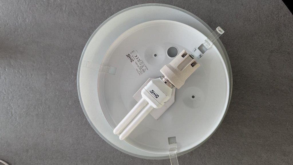 Ikea Plafondlamp -Ø 25 cm met spaarlamp, Ophalen, Overige stijlen, 25 cm, E27 (groot)