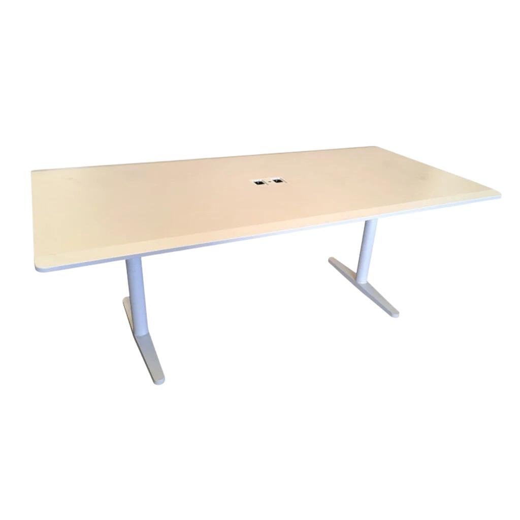 Vitra Vergadertafel Wit B200xD100 B-keus 2, Huis en Inrichting, Bureaus, Overige stijlen, Gebruikt, Spaanplaat of MDF, 100 cm
