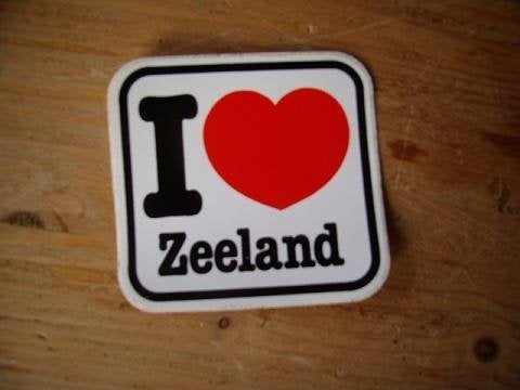 Zeeland sticker I love Zeeland 7 x 7 cm, Ophalen of Verzenden, Zo goed als nieuw, Bedrijf of Vereniging