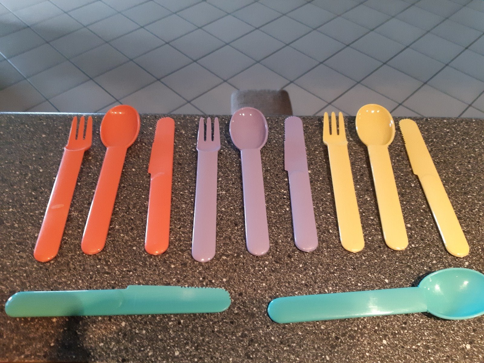 Bestek van de picknick set. Plastic bestek, Ophalen of Verzenden, Zo goed als nieuw, Kunststof
