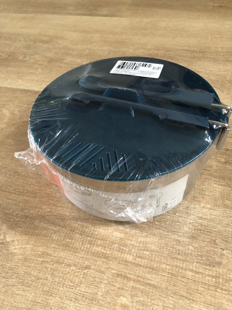 Quechua RVS Kookset Kampeerpan 1,6 liter + Eetkommen+Bestek, Ophalen of Verzenden, Nieuw
