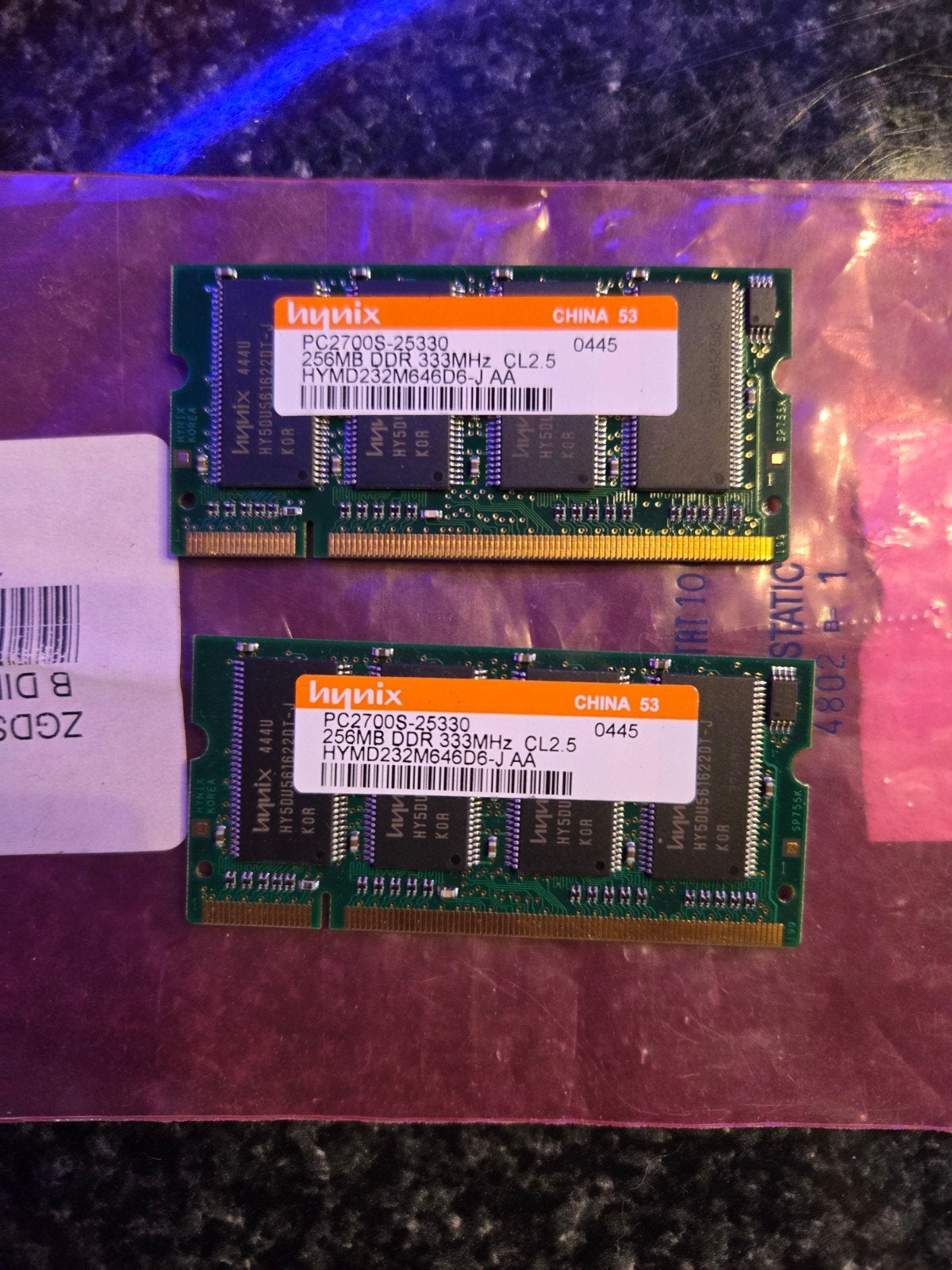 Hynix 256MB DDR 333MHz CL2.5 RAM Geheugenmodule, Server, Ophalen of Verzenden, DDR, Gebruikt