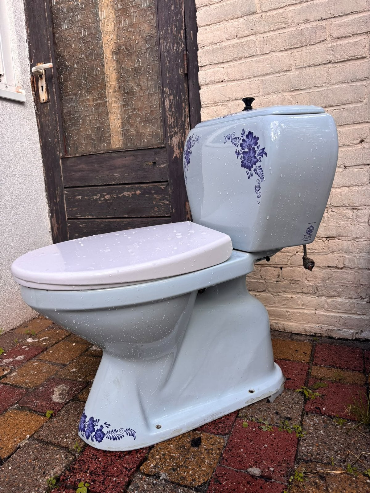 Vintage toiletset –Petrus Regout / Sphinx –Made in Holland, Doe-het-zelf en Verbouw, Ophalen, Gebruikt, Toilet