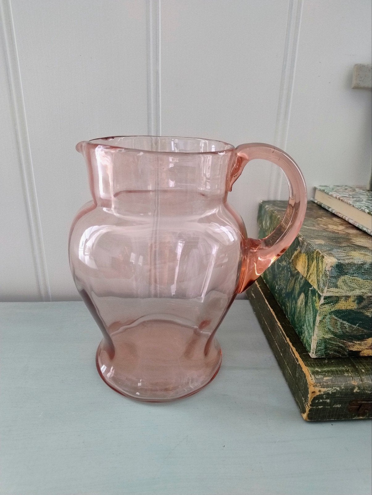 Prachtig! Grote roze kan glas schenkkan rosaline, Ophalen of Verzenden