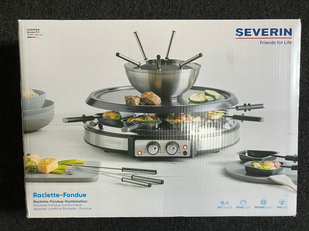 Luxe Gourmetstel Raclette-Fondue Combinatie 8 pers. 1x gebr., Witgoed en Apparatuur, Gourmetstellen, Ophalen of Verzenden, Zo goed als nieuw