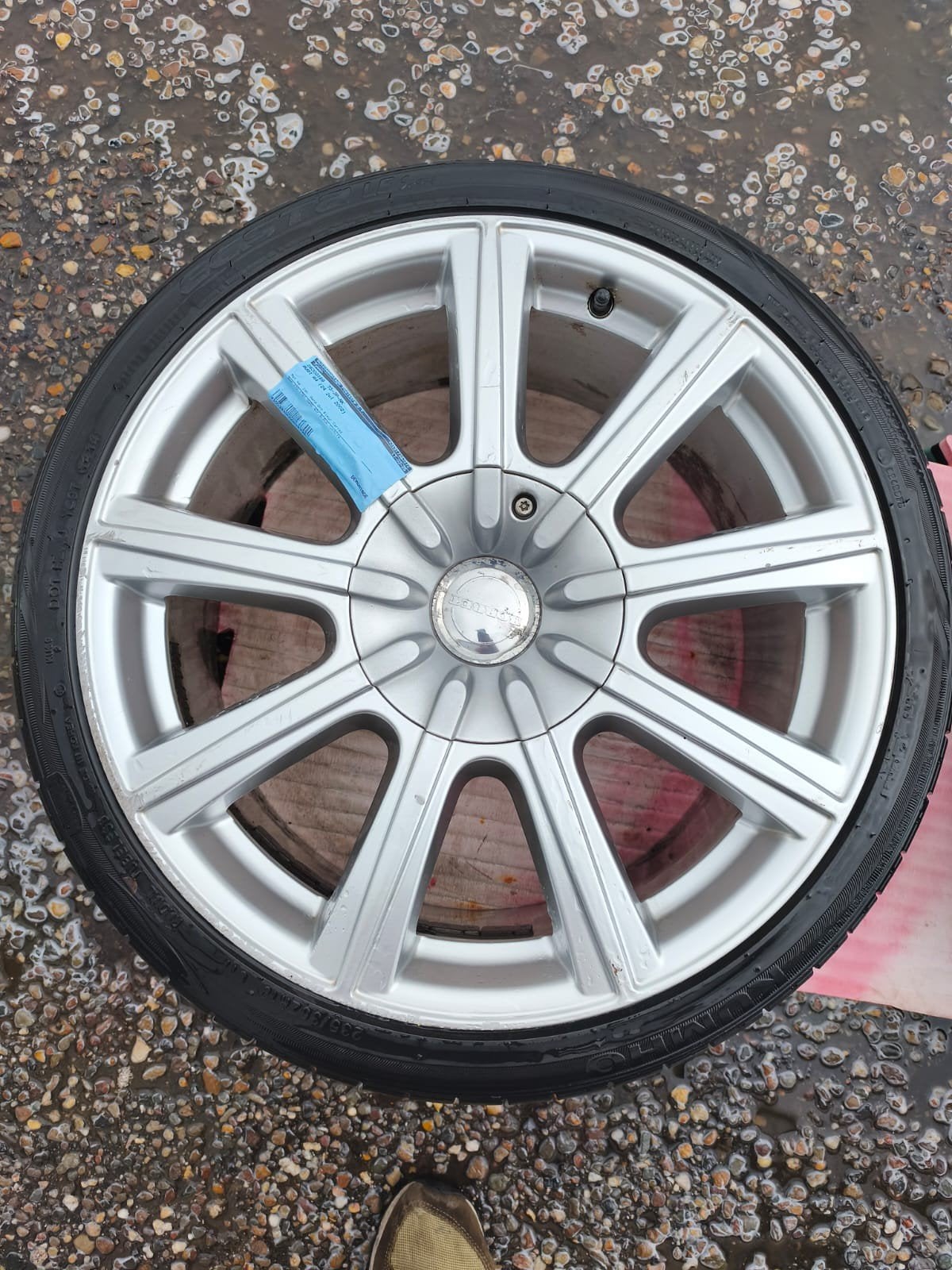 Set van 4 gebruikte 19 inch velgen met zomerbanden, Gebruikt, Banden en Velgen, 235 mm, Personenwagen