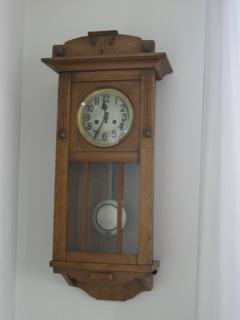 klok, Met slagwerk, Bruin, Antiek, Analoog