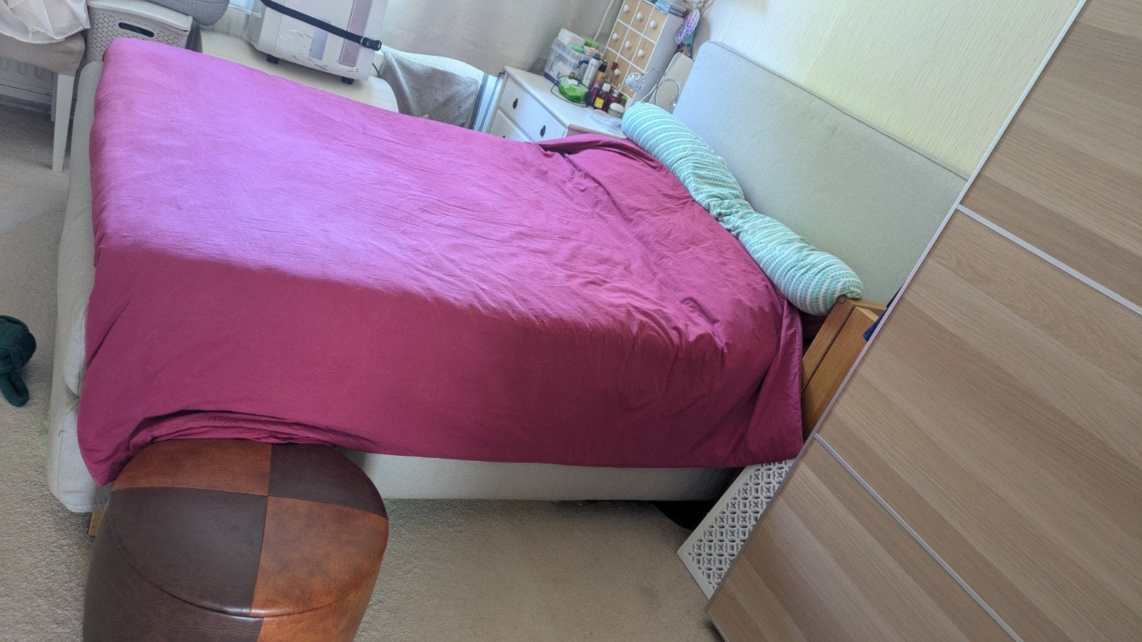 Compleet luxe 140x200 bed met matras en topper zeer netjes!, Ophalen, Tweepersoons, Zo goed als nieuw, Modern