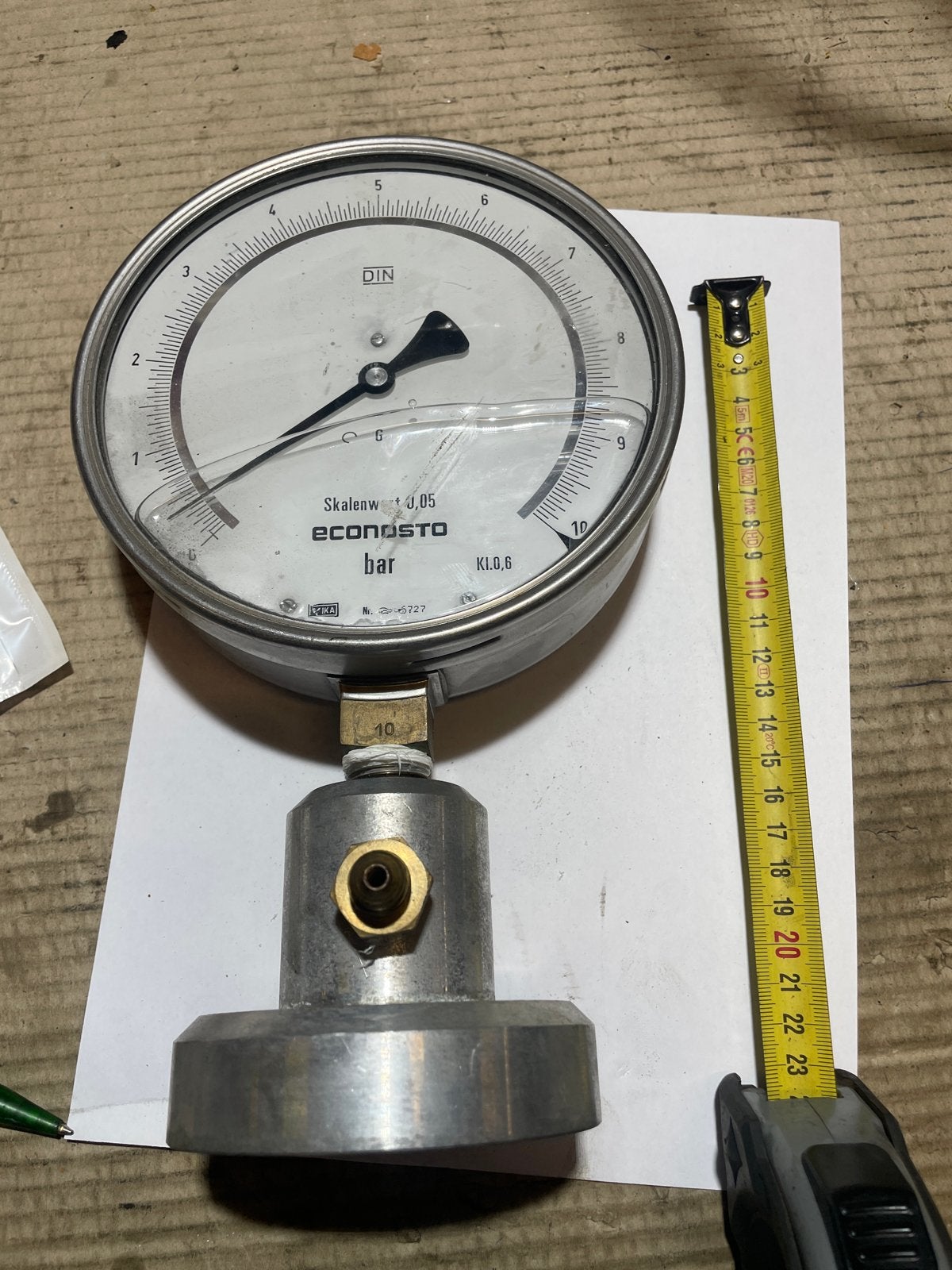 Econosto bar drukmeter - Defect, Ophalen, Gebruikt