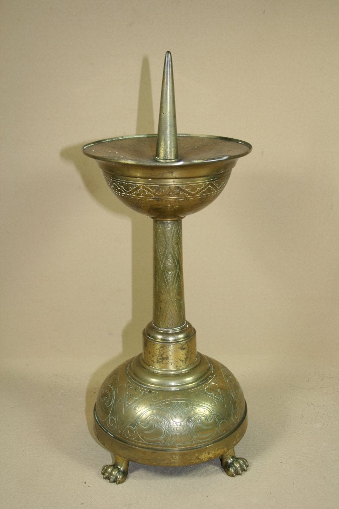 Koperen Art Deco kandelaar, Ophalen of Verzenden, Koper of Brons