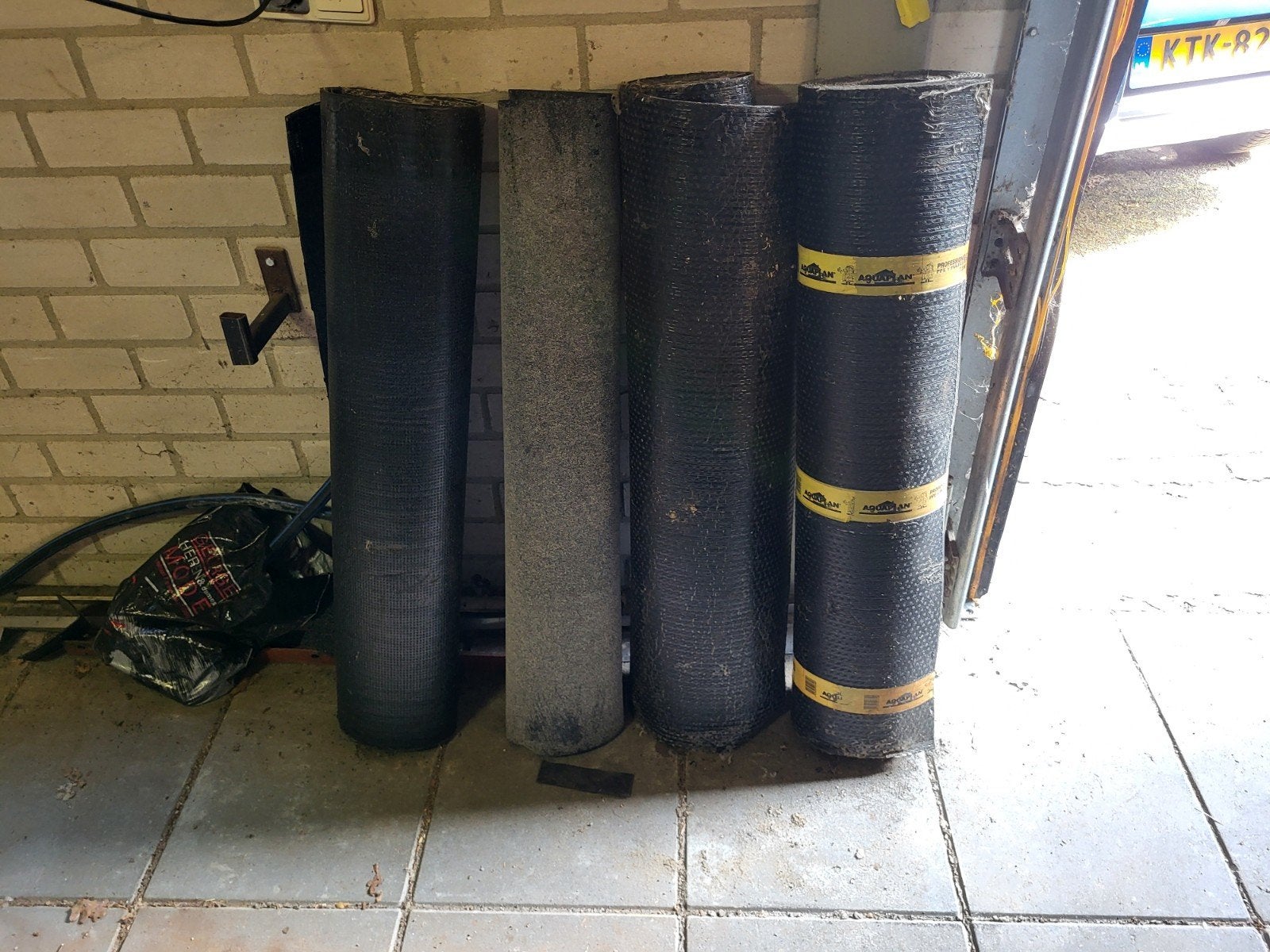 Dakleer .Brandrol .onderlaag, Ophalen, Overige materialen, Zwart, Nieuw