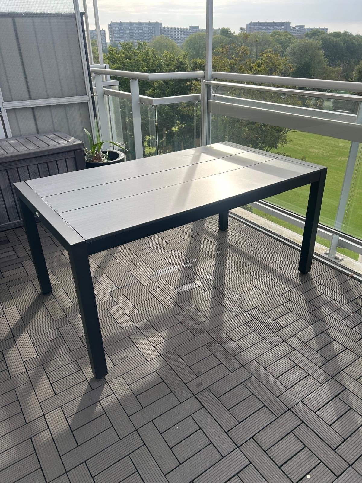 Tuin/terras tafel 160x92x74 cm - Zeer goede staat, Tuin en Terras, Ophalen, Zo goed als nieuw, Rechthoekig, Metaal