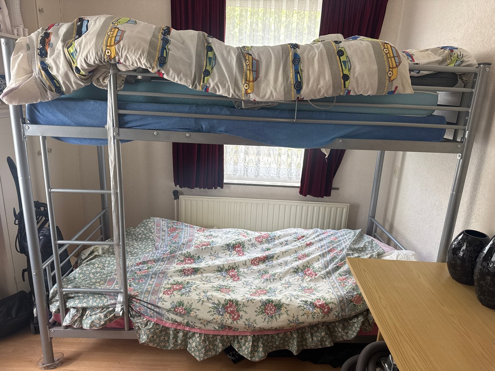 Metalen stapelbed, Huis en Inrichting, Ophalen, Gebruikt, 90 cm, 160 tot 180 cm