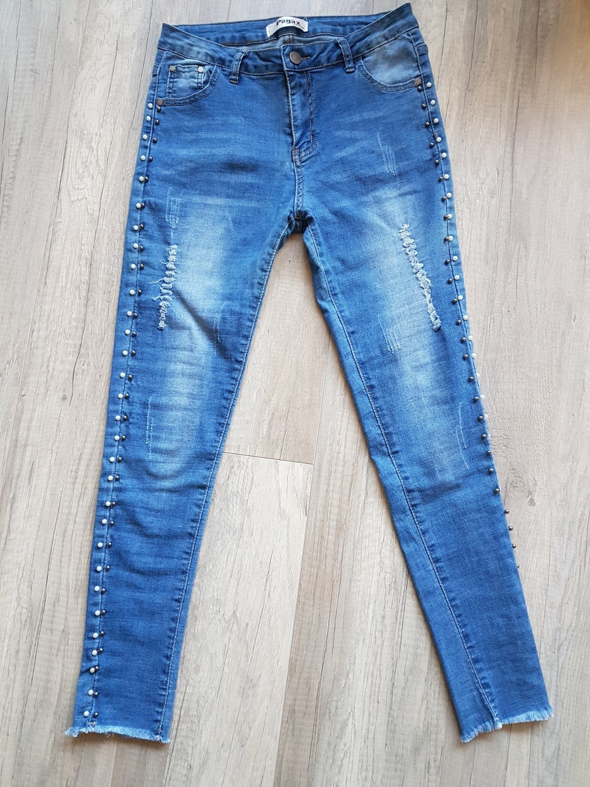 mooie jeans met parels, Ophalen, Zo goed als nieuw, Blauw, W28 - W29 (confectie 36)