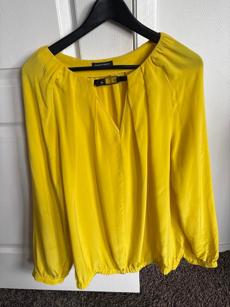 Blacky Dress Berlin 100% Zijden Blouse Maat 40 Geel, Kleding | Dames, Ophalen of Verzenden, Zo goed als nieuw, Maat 38/40 (M)