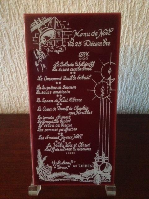Menu kaarten van keramiek Holiday *Inn* Leiden, Ophalen of Verzenden