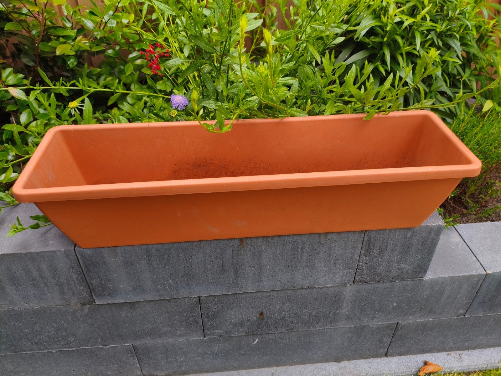 Elho Barcelona bloembak - Terracotta - 70 cm, Tuin en Terras, Bloembakken en Plantenbakken, Kunststof, Gebruikt, Minder dan 30 cm