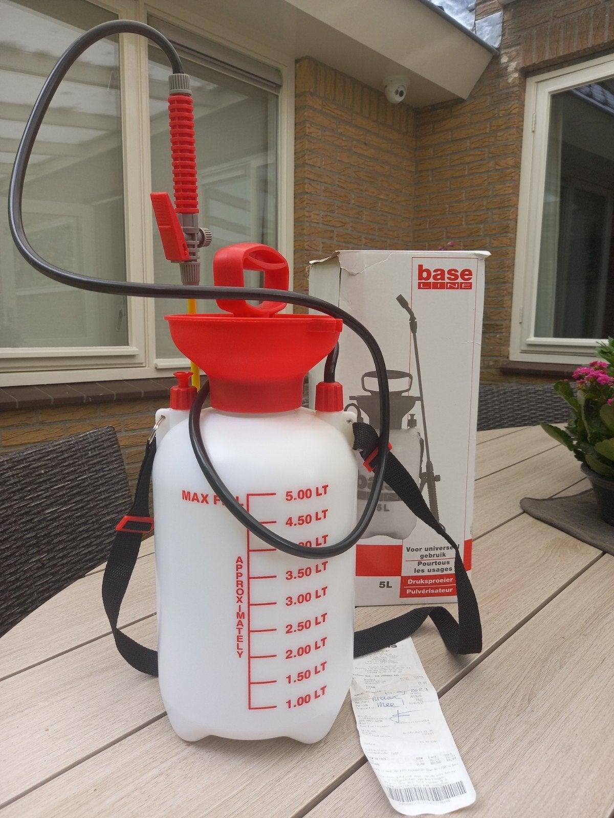 Nieuwe drukspuit 5L met bon - Ongebruikt in doos, Ophalen, Nieuw, Overige typen