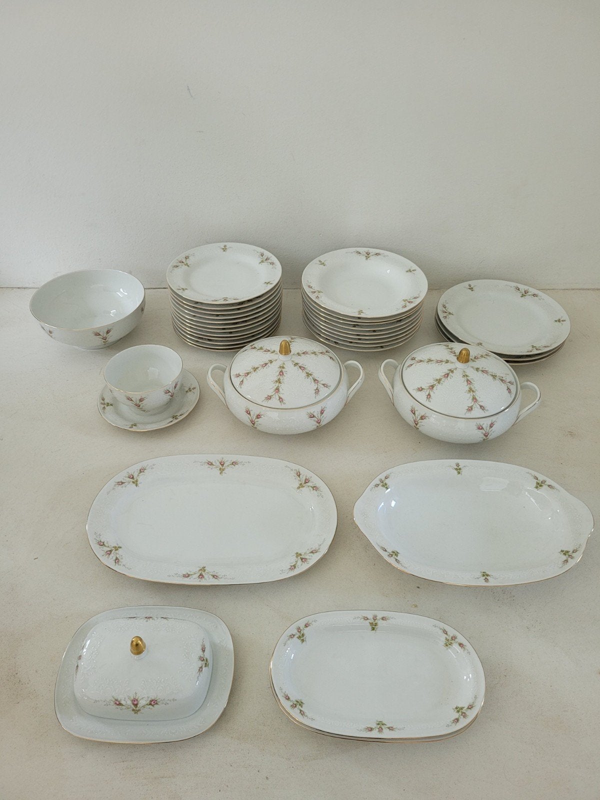 Scherzer Bavaria Germany Servies met Rozen en Goudrand, Ophalen, Overige merken, Klassiek, Zo goed als nieuw