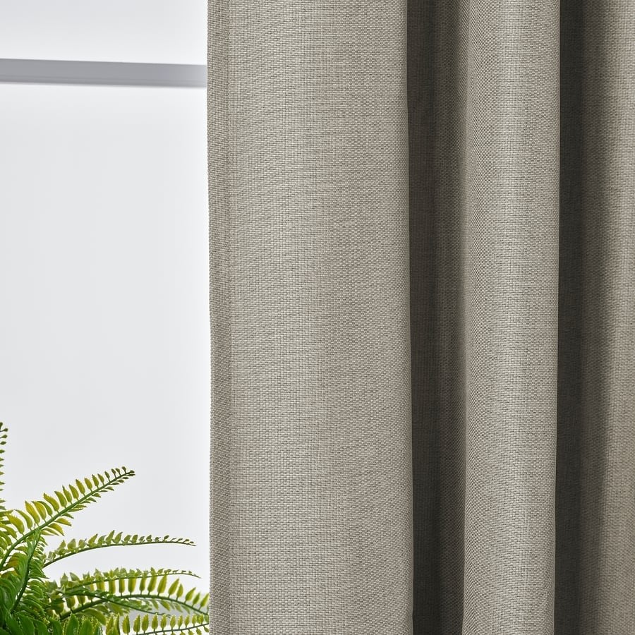 IKEA ANNAKAJSA Verduisterende Gordijnen - Lichtgrijs, Huis en Inrichting, Gebruikt, Verduisterend, Ophalen of Verzenden, Gordijn