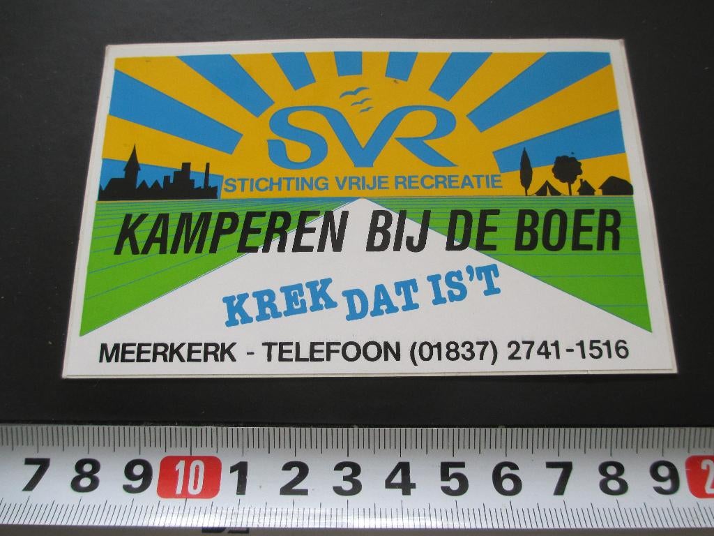sticker SVR kamperen bij de boer krek dat is 't - meerkerk, Ophalen, Zo goed als nieuw