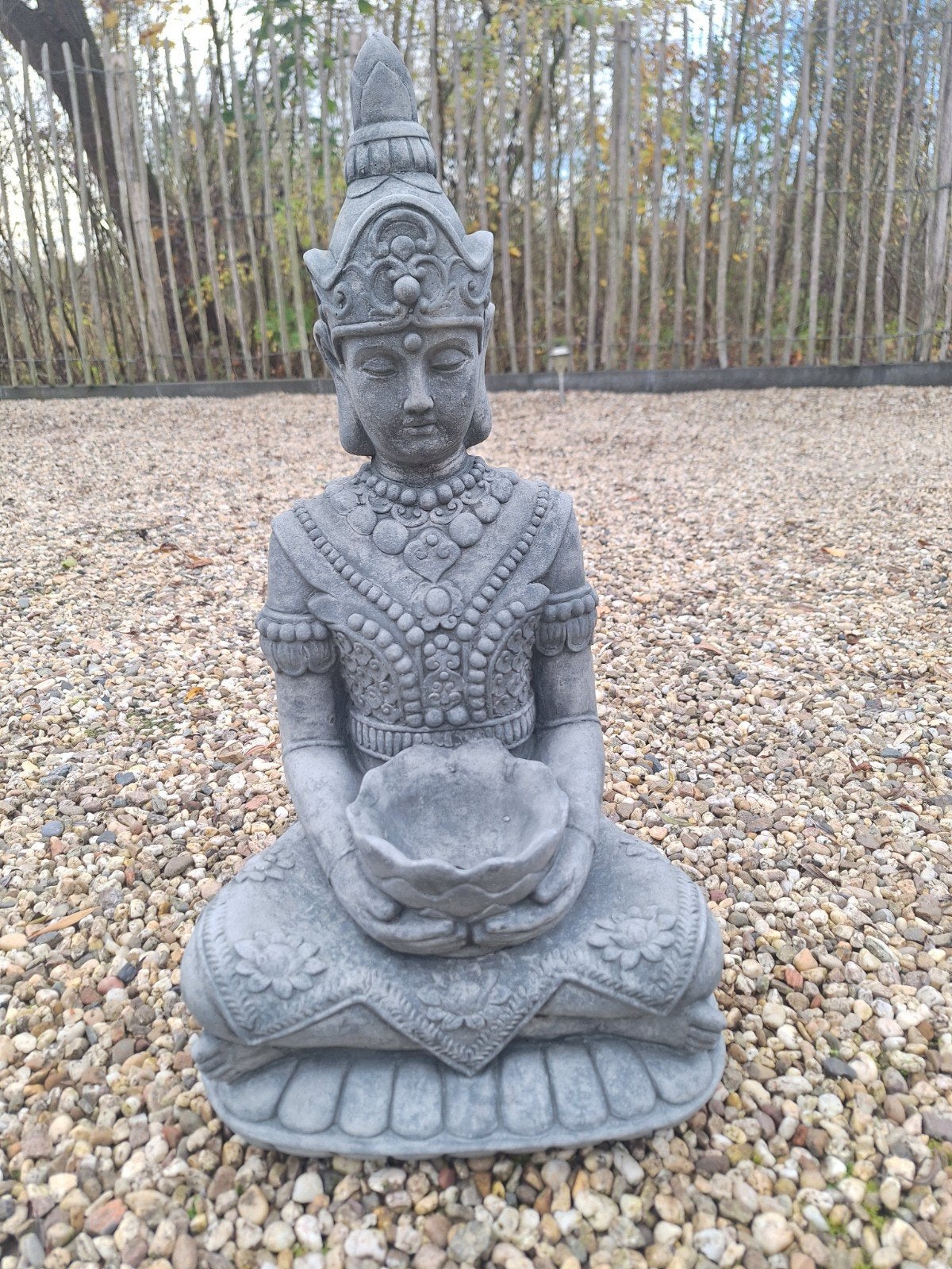 Betonnen Boeddha beeld - 65 cm hoog, Tuin en Terras, Tuinbeelden, Ophalen, Nieuw, Beton, Boeddhabeeld