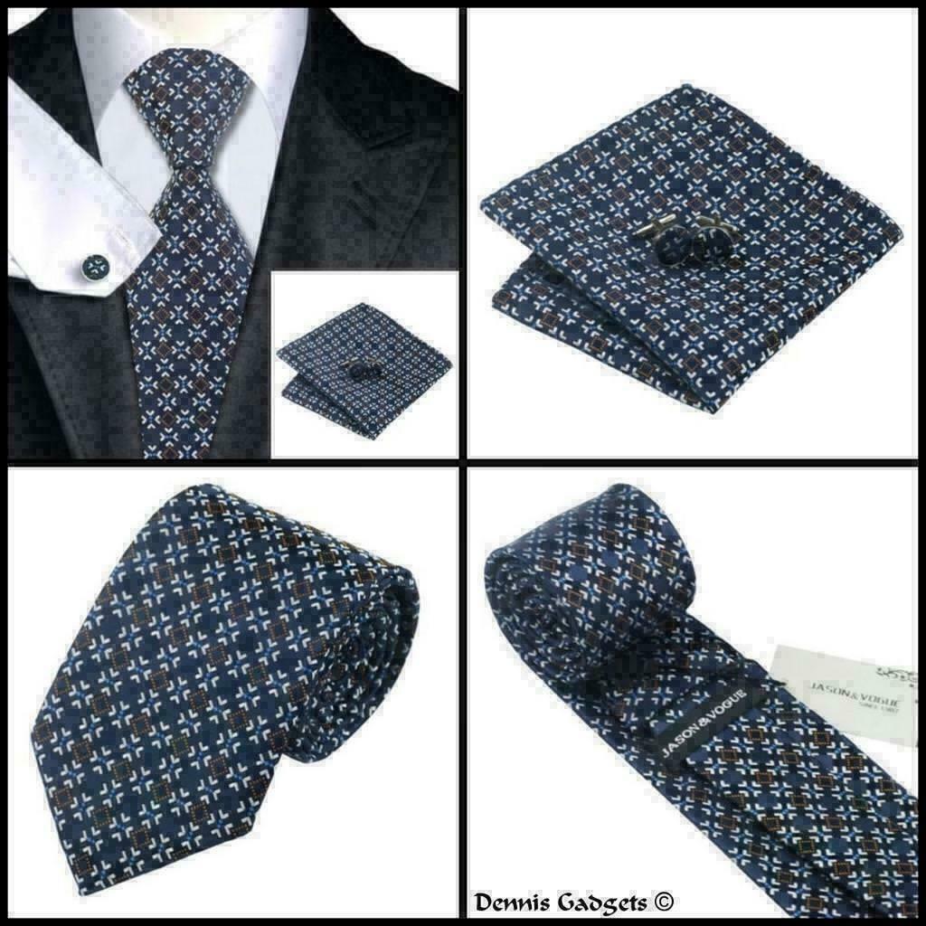 Dennis Gadgets: 100 % zijden stropdas ( 3 delig !! ) DG 0750, Ophalen of Verzenden, Nieuw, Blauw, Met patroon