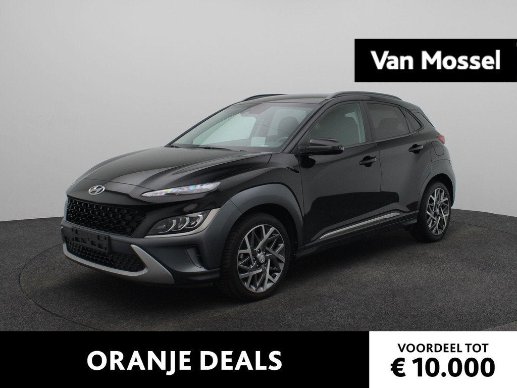 Hyundai Kona 1.6 GDI HEV Fashion Design | Adaptieve Cruise |, 12 maanden, Stof, Gebruikt, Zwart