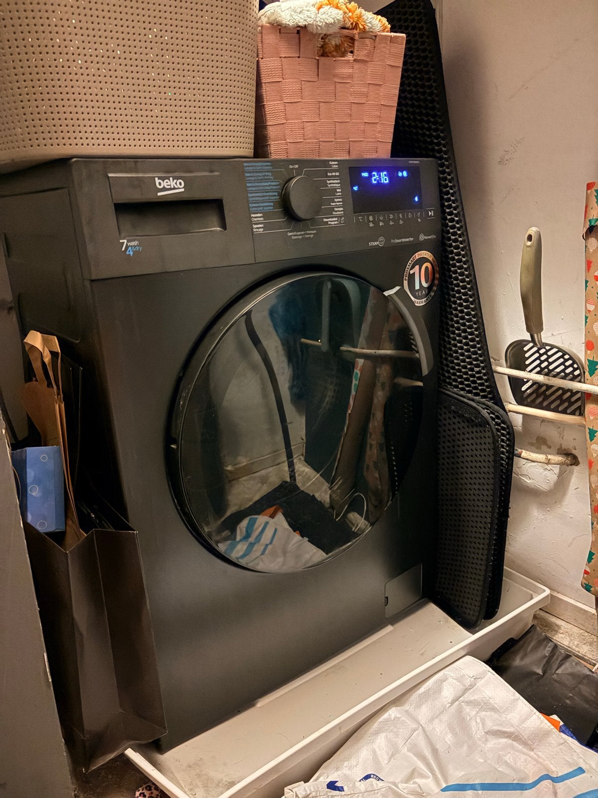 Beko Wasmachine met droogfunctie, 6 tot 8 kg, Ophalen, Gebruikt, 85 tot 90 cm