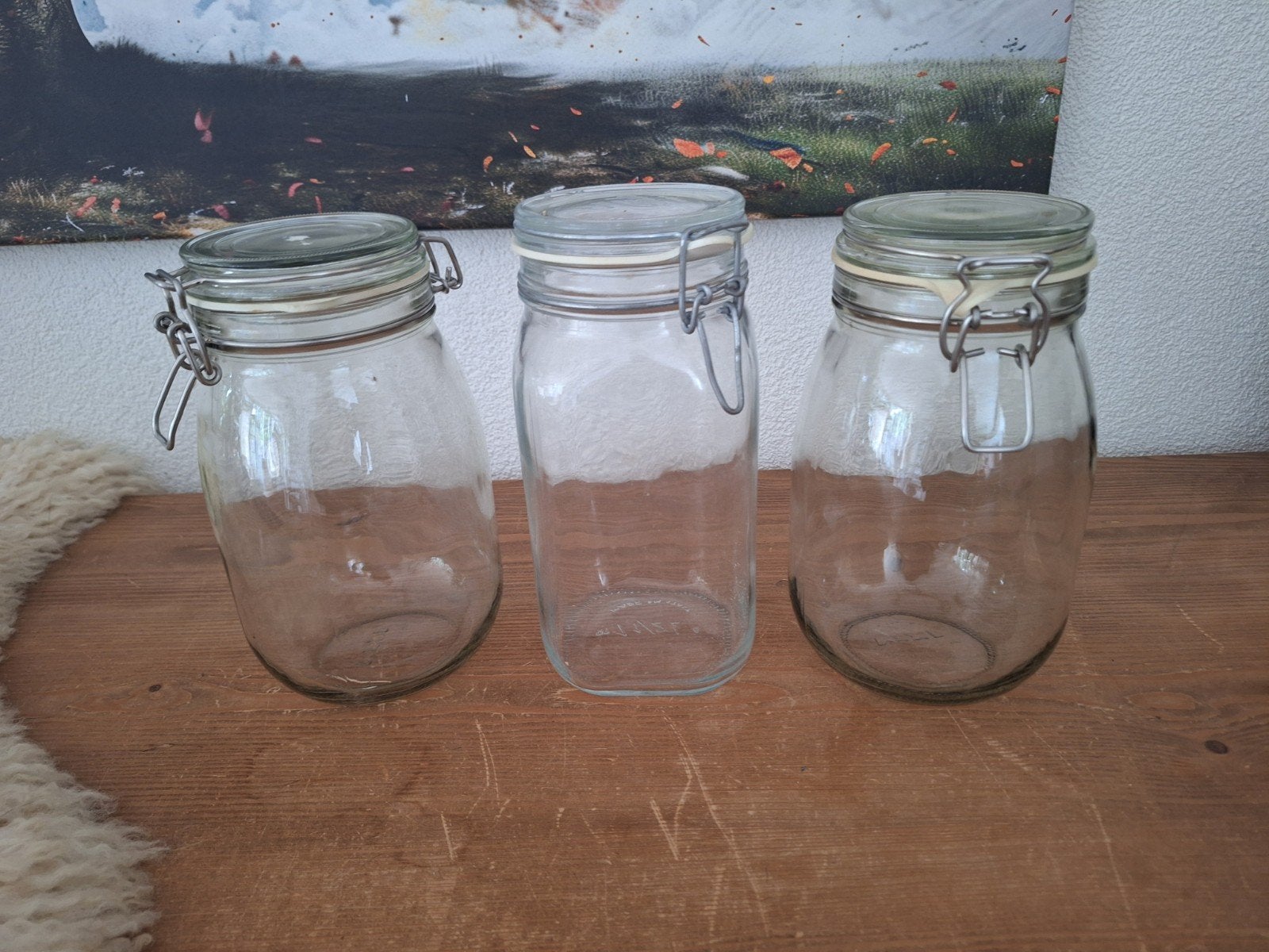 Set van 3 glazen voorraadpotten met beugelsluiting, 23 cm, Ophalen of Verzenden