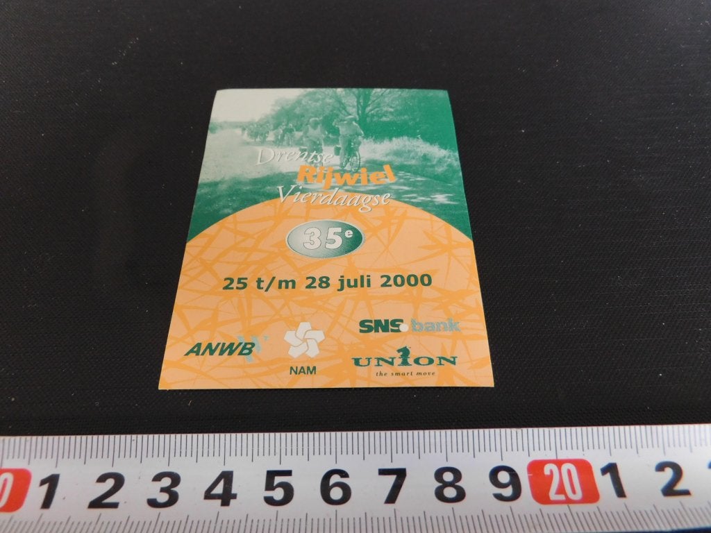 sticker 35e Drentse Rijwiel Vierdaagse Fiets ANWB Union Nam*, Ophalen of Verzenden, Zo goed als nieuw