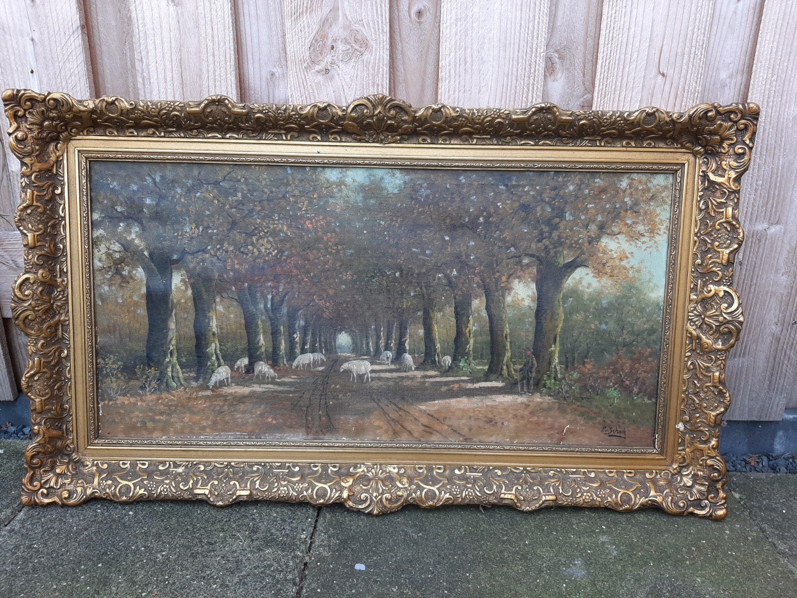 Prachtige Olieverfschilderij signeerde door P. Van Schaik, Ophalen