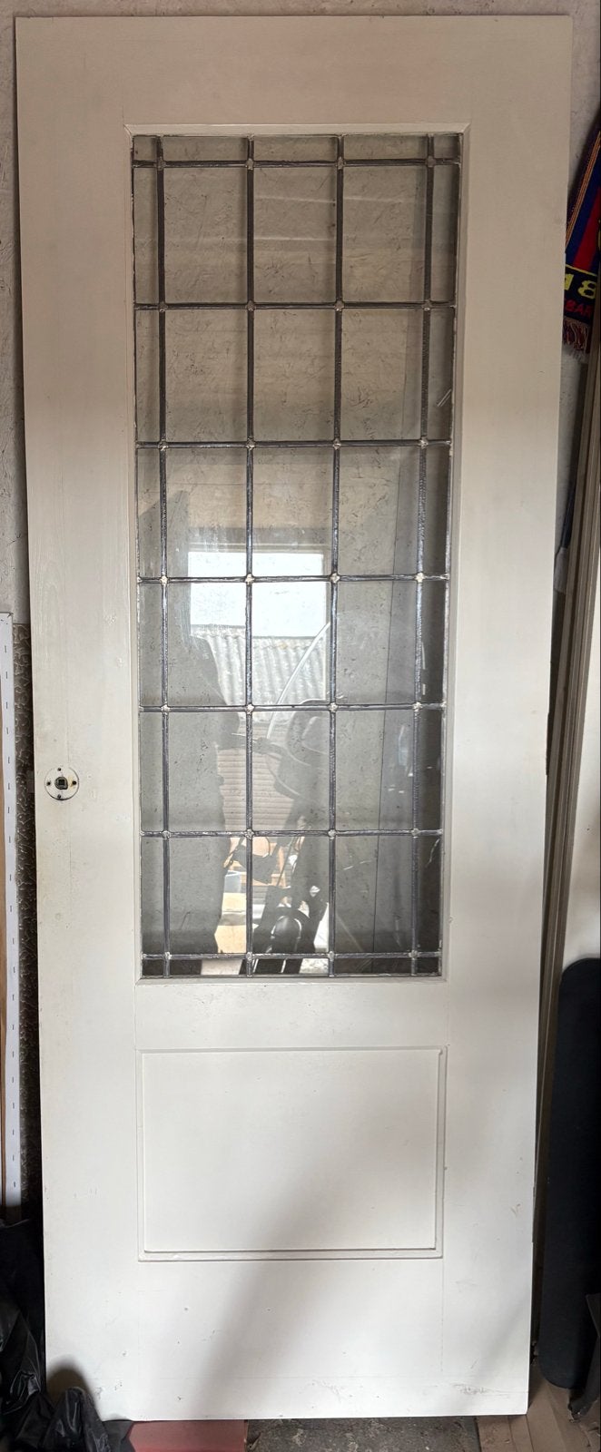 Binnendeur met glas in lood, Ophalen, Gebruikt, 80 tot 100 cm, Binnendeur